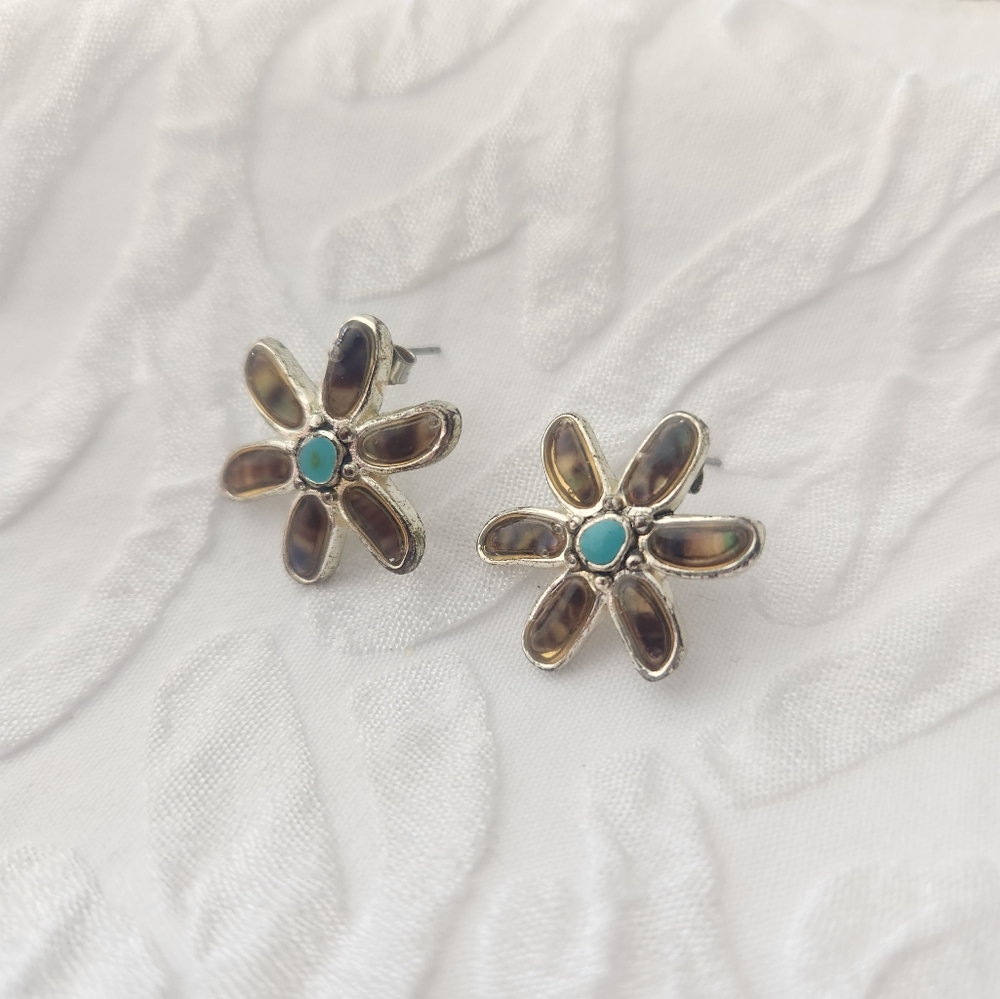 Tigers Eye & Turquoise Earrings